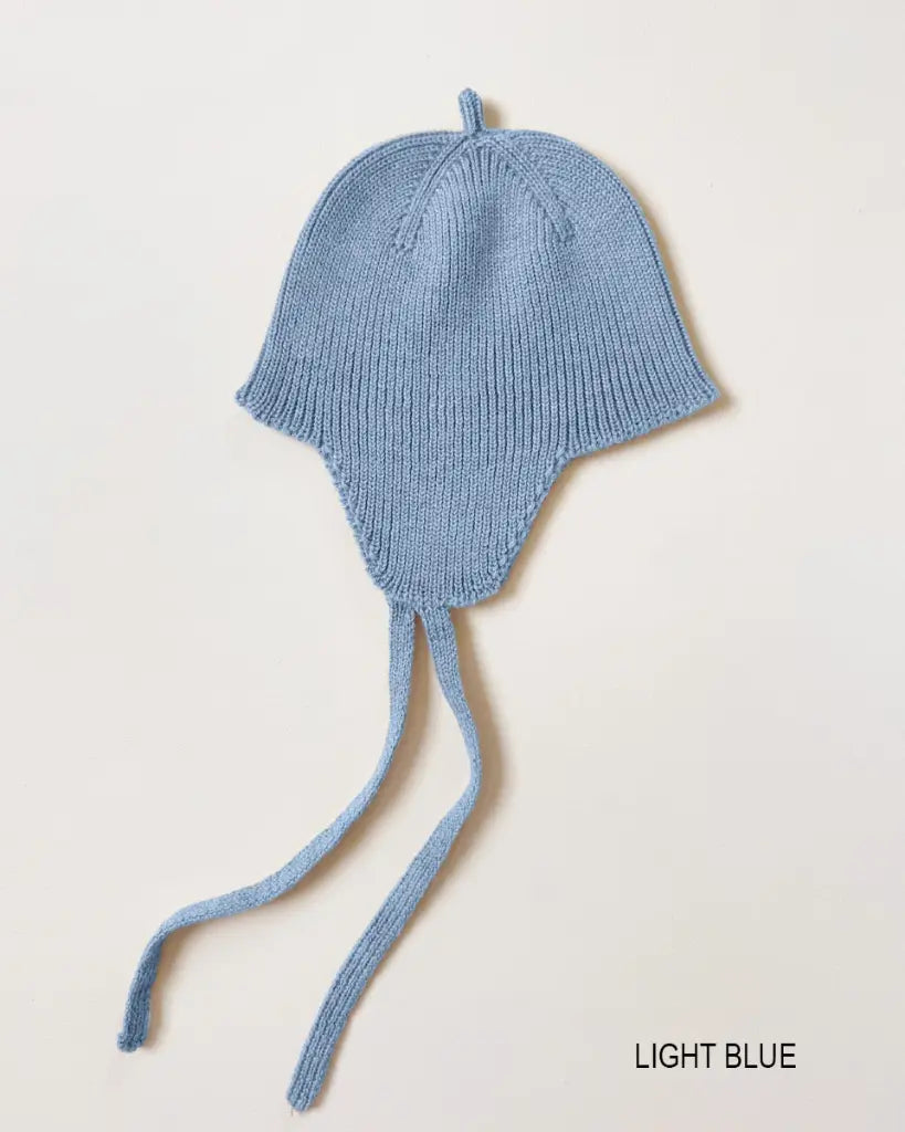 Bonnet Kota - Baby mutsje met oorkleppen - Merino wol - HVID