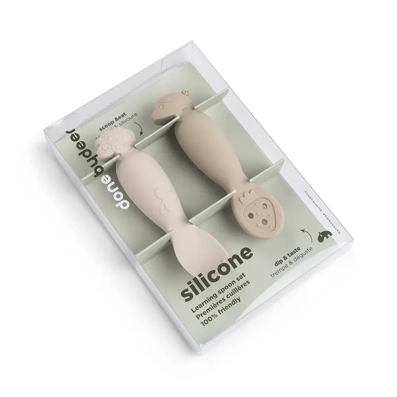 Oefen lepelset - Learning spoon set - Tiny farm - Sand - Done by Deer - productfoto - afbeelding 4