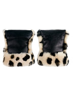 Moufles pour poussette en peau de mouton mérinos - Noir + Toast - BINIBAMBA