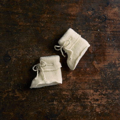 Booties with ties - Wool fleece - Organic merino wool - Engel Natur