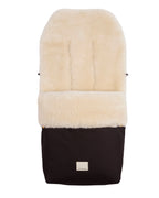 Fußsack Puffmuff® - Merino Lammfell - Noir + Milk - BINIBAMBA