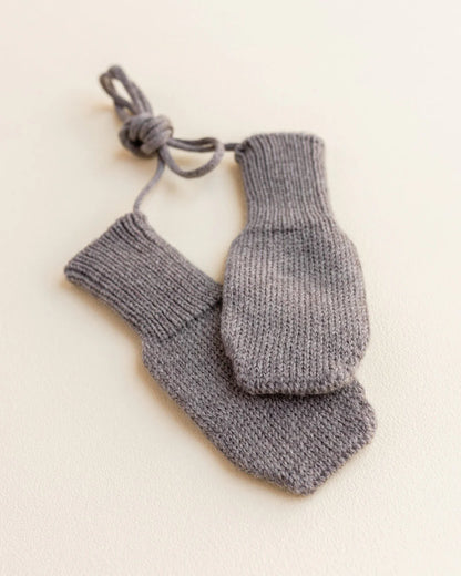 Wanten met koord - 100% extra fine Italiaanse merino wol - Hvid