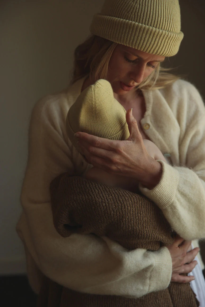 Knitted beanie - Fonzie newborn - Merino wool - HVID