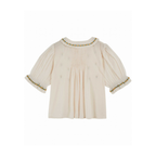 Top kurze Ärmel - Bluse Brodee - Bio-Baumwolle - Creme - Emile et Ida