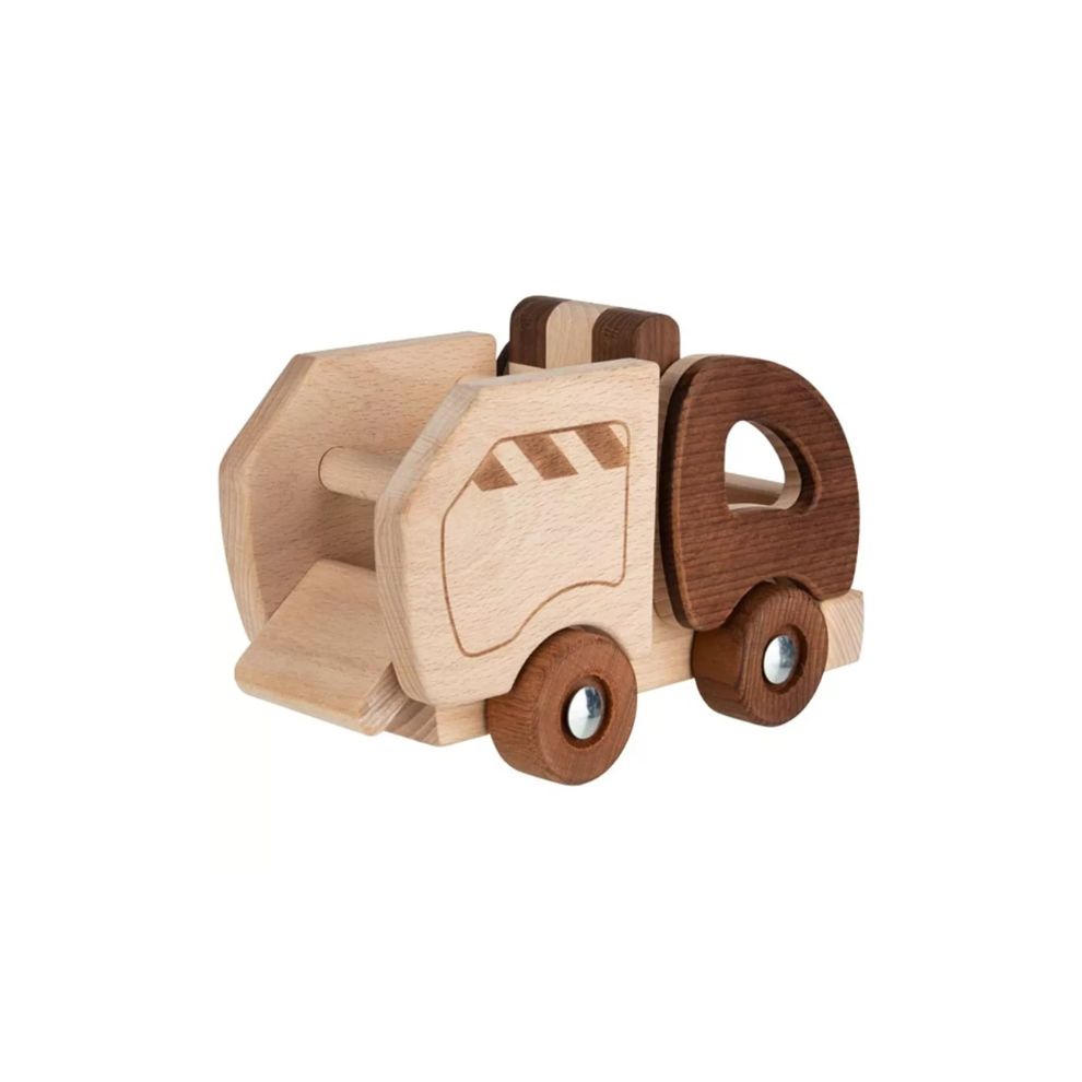 Vuilniswagen - Hout - Goki Nature - productfoto
