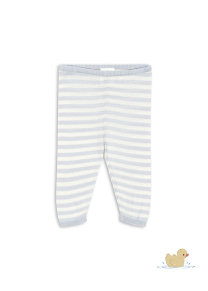 Dungebreid broekje - Venti Knit Leggings - Gray Dawn/Blauw - Biologisch Katoen - GOTS - Konges Sløjd - voorkant