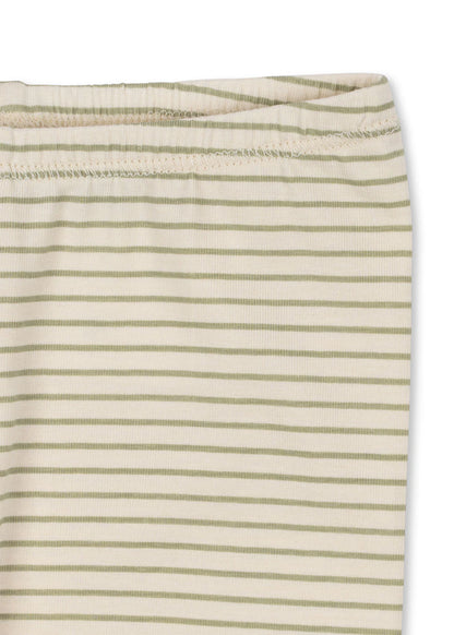 Basic Broek - Tea Stripe - Gestreept baby broekje - GOTS Biologisch Katoen - close up 