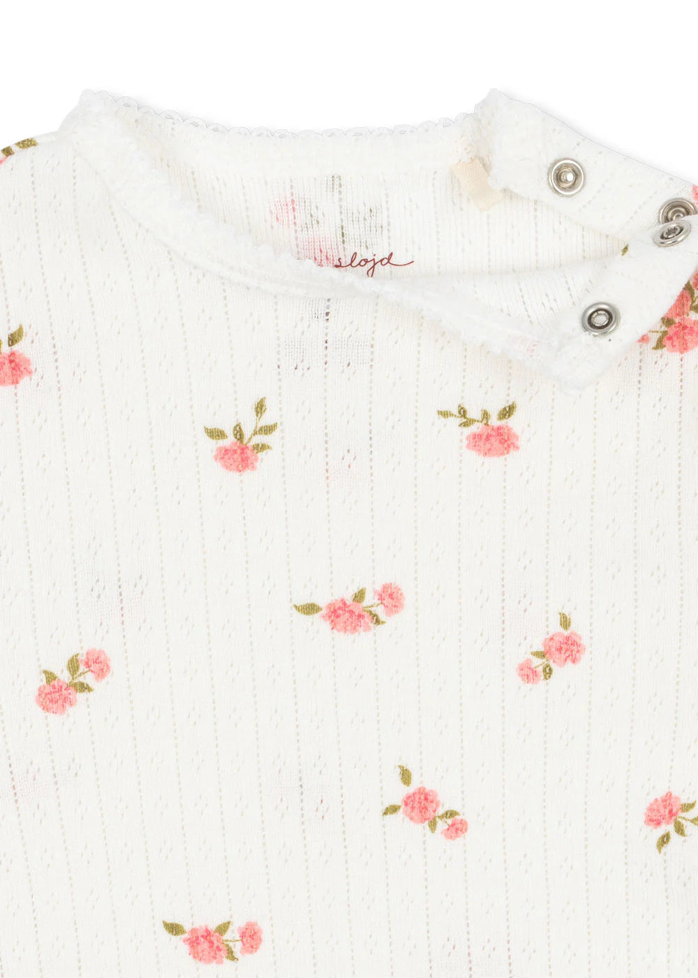 Minnie Romper - Bonderose Big - Pointelle - Biologisch Katoen - GOTS - Konges Sløjd - close up