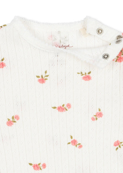 Minnie Romper - Bonderose Big - Pointelle - Biologisch Katoen - GOTS - Konges Sløjd - close up