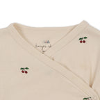Minnie Romper - Amour Rouge met Rode Hartjes - Pointelle - Biologisch Katoen - GOTS - Konges Sløjd - close up