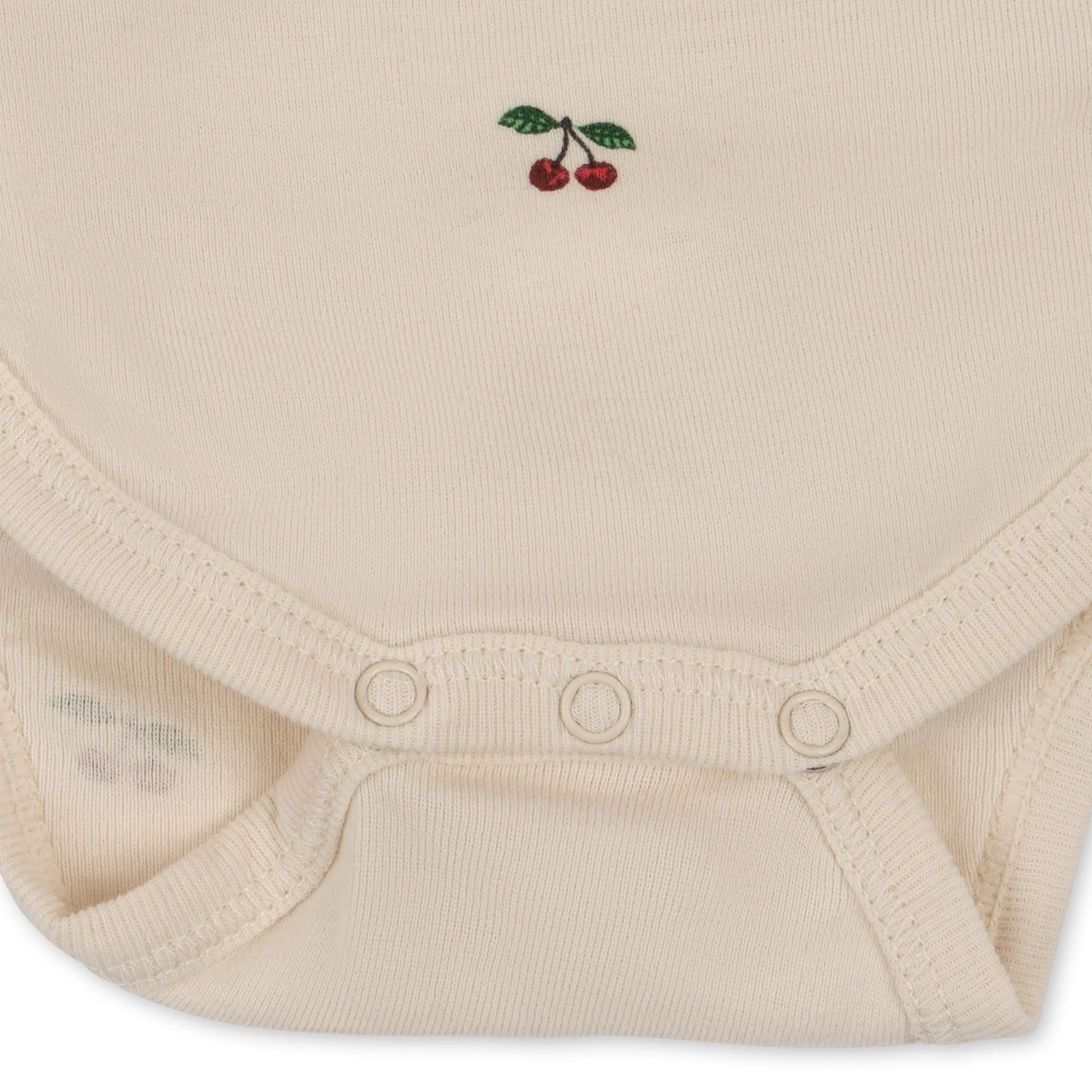 Minnie Romper - Amour Rouge met Rode Hartjes - Pointelle - Biologisch Katoen - GOTS - Konges Sløjd - close up