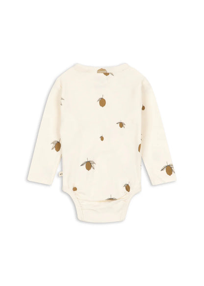 Overslag Romper Lemon - Biologisch Katoen - Newborn body - GOTS Gecertificeerd - Konges Sløjd - achterkant