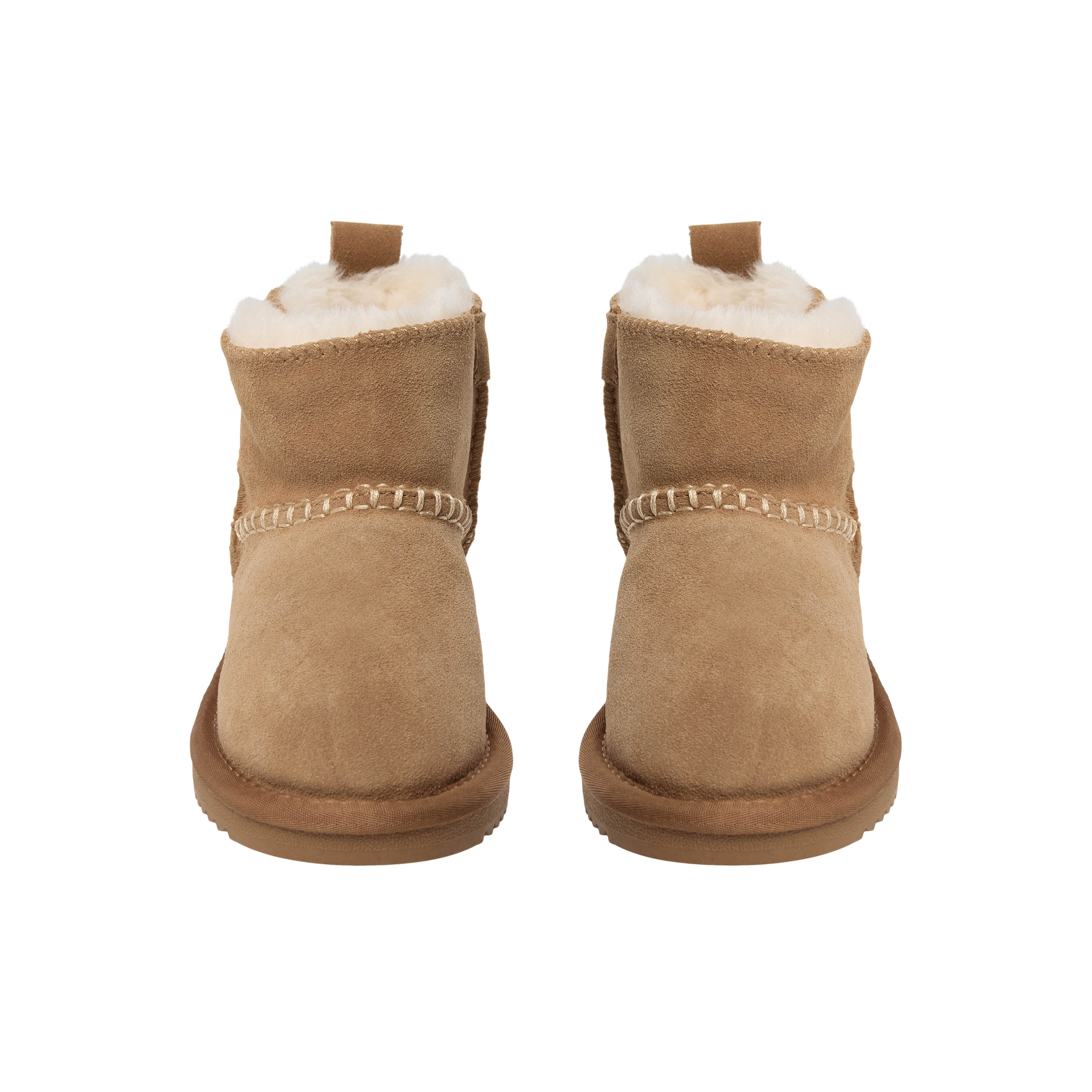 Chaussures enfant doublées en laine ValeKB - Daim - Beige et marron foncé - Sofie Schnoor