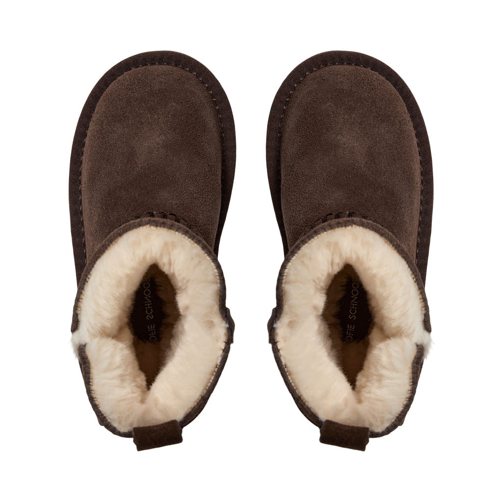Chaussures enfant doublées en laine ValeKB - Daim - Beige et marron foncé - Sofie Schnoor