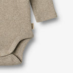 Romper lange mouw Spencer - Biologisch katoen - Gravel melange - Wheat