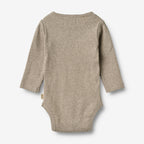Romper lange mouw Spencer - Biologisch katoen - Gravel melange - Wheat