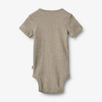 Romper korte mouw Timo - Biologisch katoen - Gravel melange - Wheat - voorkant - afbeelding 3