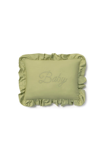 Baby Cushion – Sierkussen met borduursel – Rose & Matcha – 32 × 22 cm – Lorena Canals