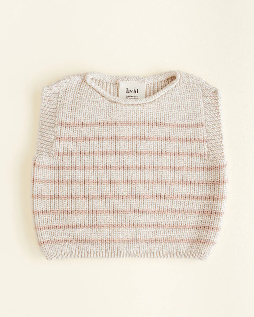 Vest Harvey - Gestreift - Spencer/Pullunder - Merinowolle - HVID