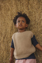 Vest Harvey Kids - 100% extra fine Italiaanse merino wol - HVID - sfeerbeeld