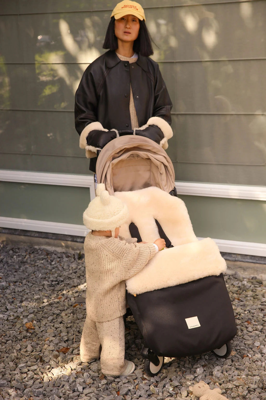 Merinowolle Baby Mütze Teddy Hat - Milk - BINIBAMBA