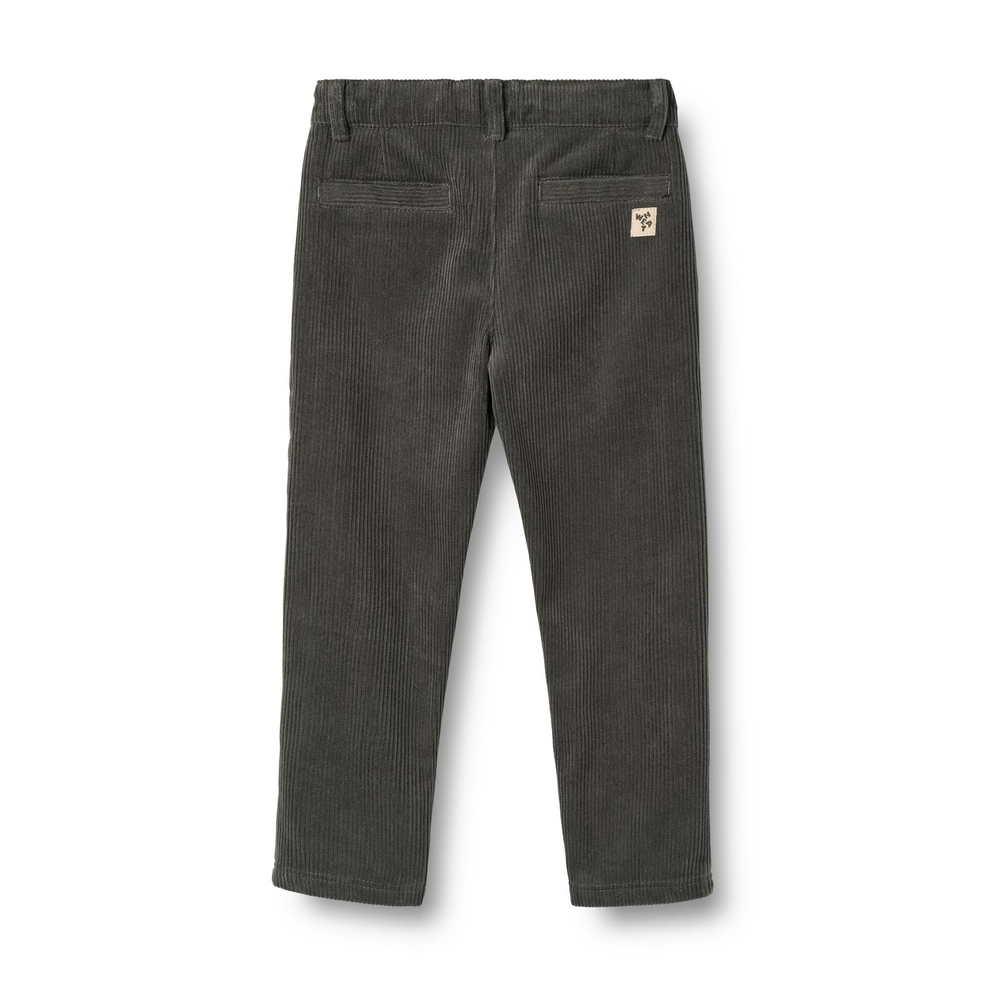 Corduroy broek Hugo - Biologisch katoen - Black sea/zwart - Wheat achterkant