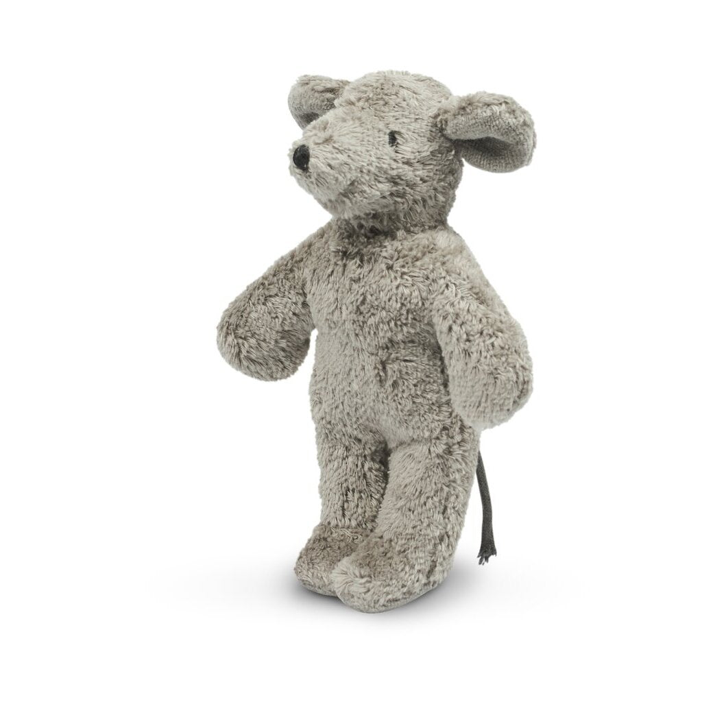 Baby-Kuscheltier - Maus klein - Animal Baby Mouse - Biobaumwolle/Wolle - Grau - Senger Naturwelt