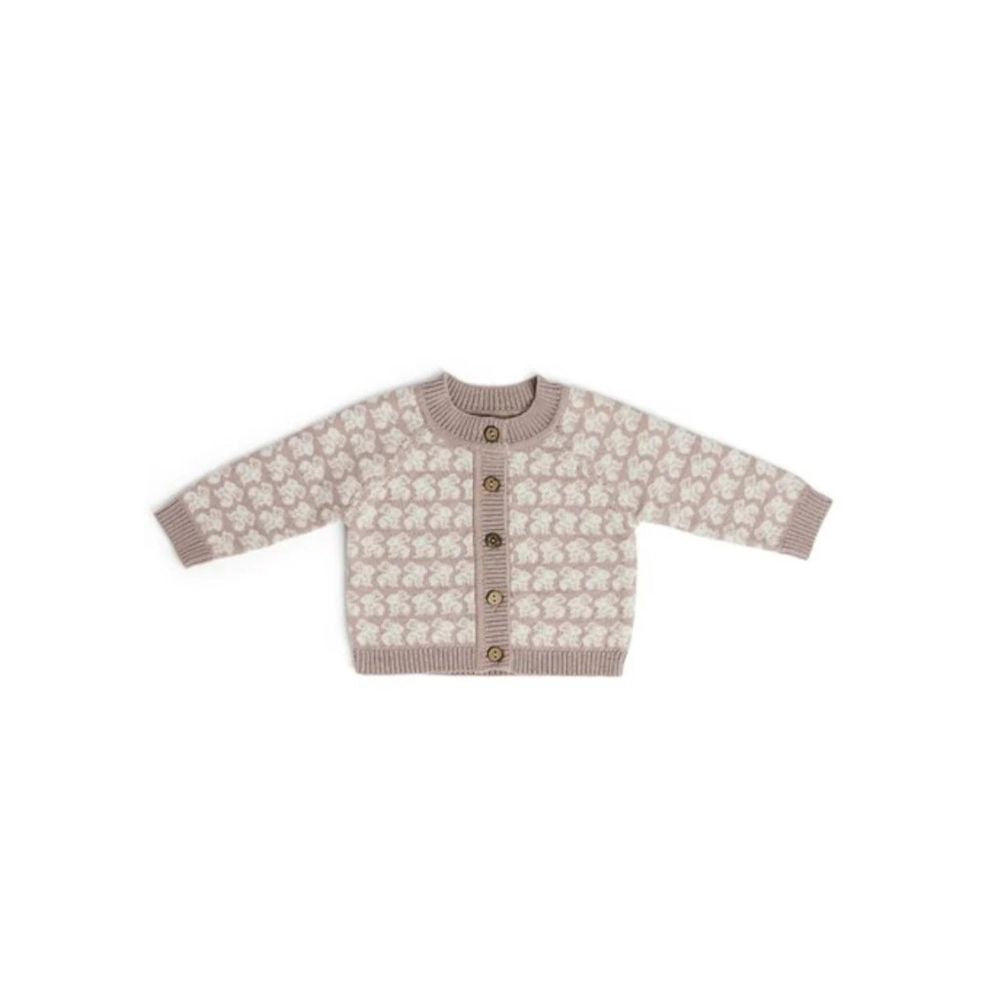 Gebreid vestje AO Rabbits - Merino wol - Powder/roze - Smallstuff - productfoto