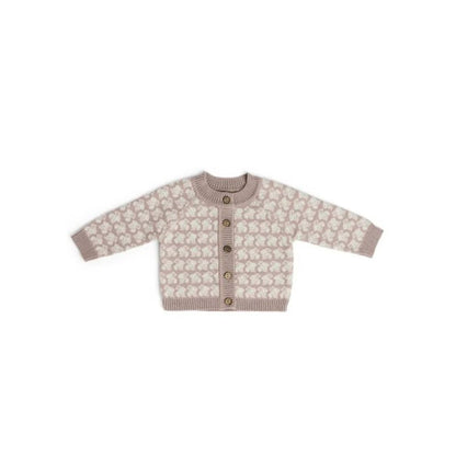 Knitted cardigan AO Rabbits - Merino wool - Powder/pink - Smallstuff