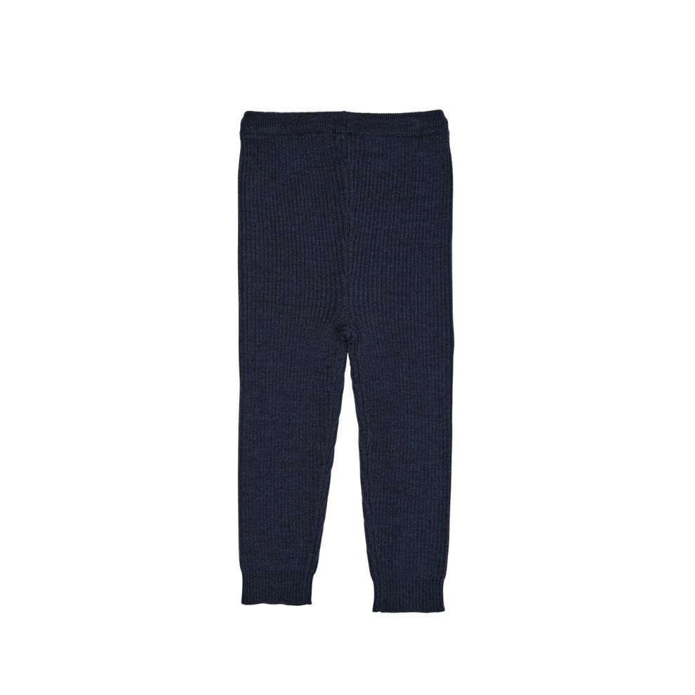 Gebreid Baby Broekje - Merino Classic Rib Leggings - Merinowol - Navy Blue - Copenhagen Colors - productfoto