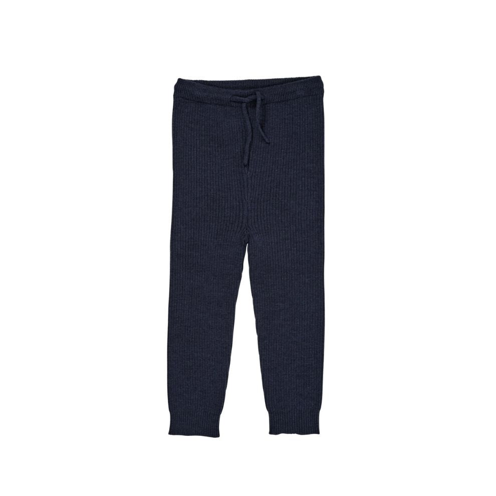 Gebreid Baby Broekje - Merino Classic Rib Leggings - Merinowol - Navy Blue - Copenhagen Colors - productfoto