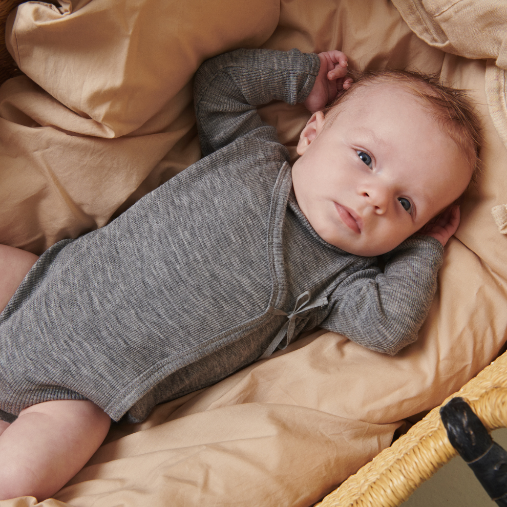 Wrap romper - Belita Wool rib - Merino wool - MarMar Copenhagen