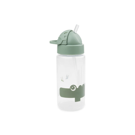 Trinkflasche mit Strohhalm – Happy Clouds – Croco/Green – 350 ml – Done by Deer