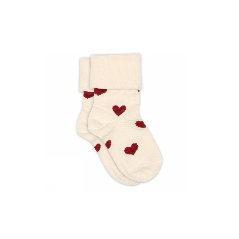 Baby sokjes Alvilda - Hartjes/Cream - Katoen - MP Denmark