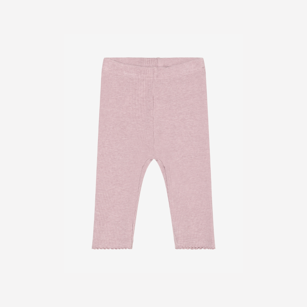 Legging Melange Rib - Modal/katoen - Pale Mauve Melange/Roze - Fixoni - voorkant