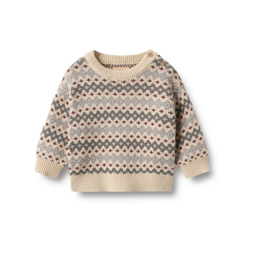 Jacquardpullover Harlow - Bio-Baumwolle - Blue - Wheat