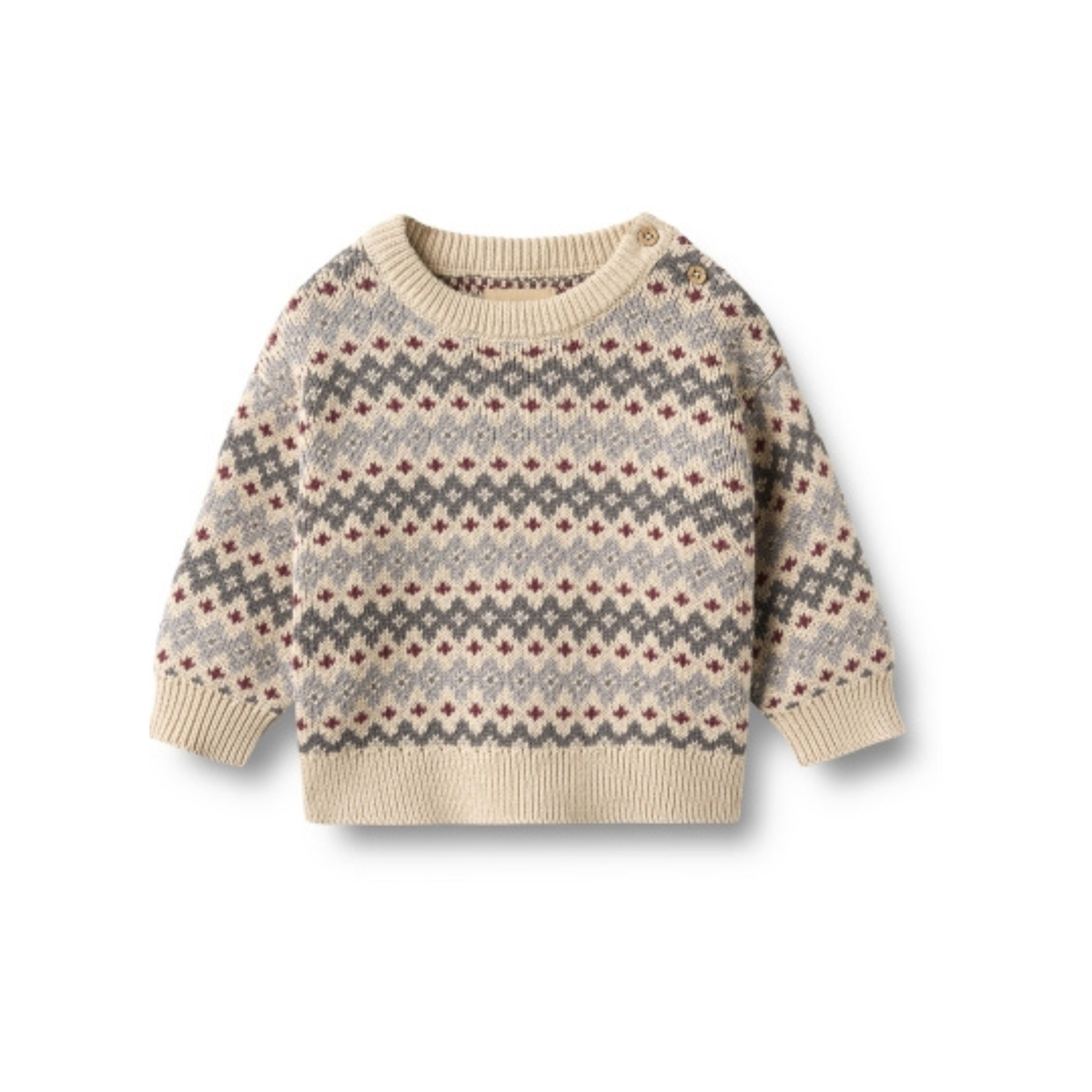 Jacquardpullover Harlow - Bio-Baumwolle - Blue - Wheat