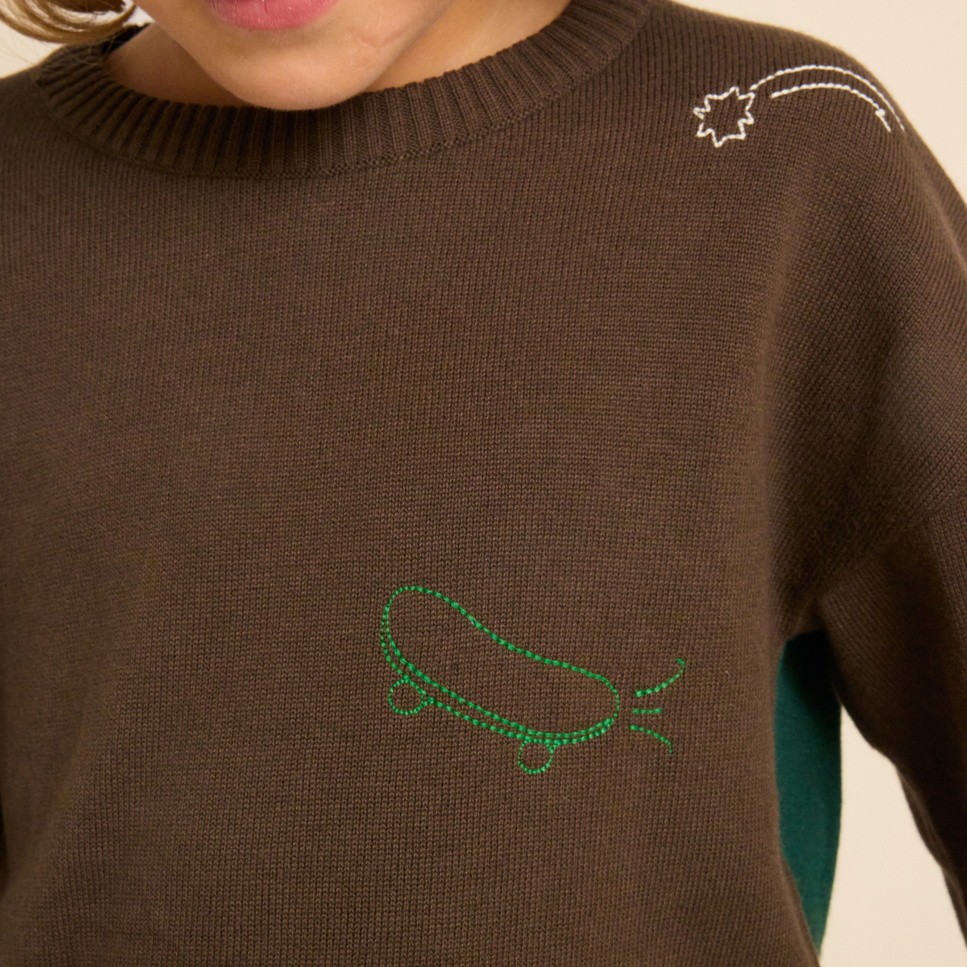 Gebreide sweater Gustav - Mosswood - 100% katoen - Flöss - productfoto - afbeelding 3