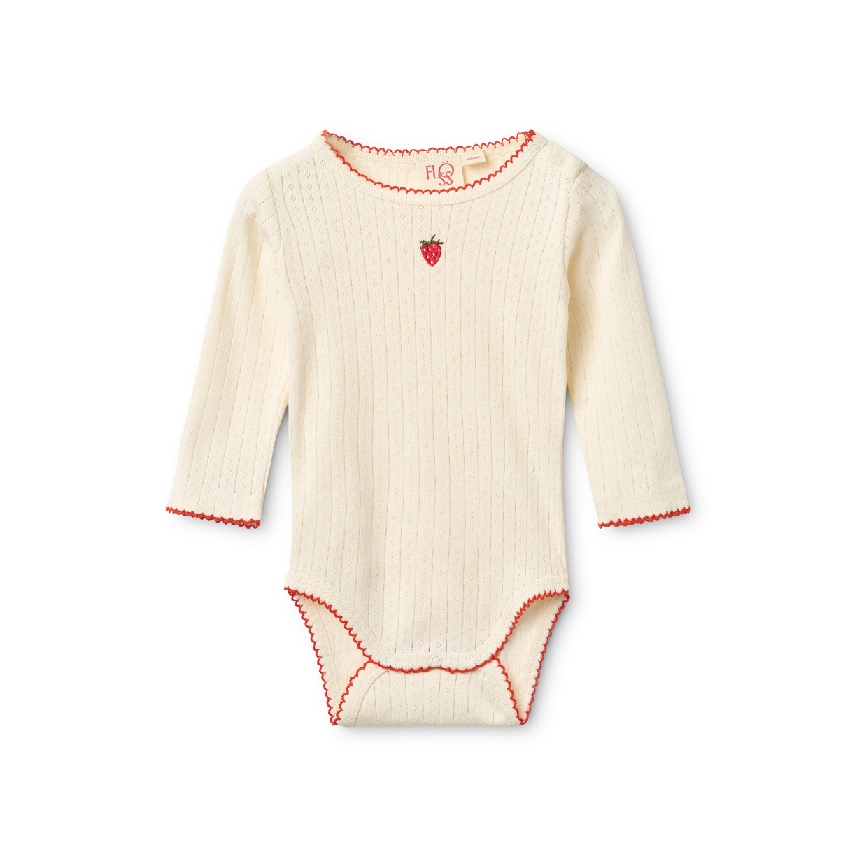 Pointelle romper Flora - Gentle Cream - Katoen - Flöss - voorkant