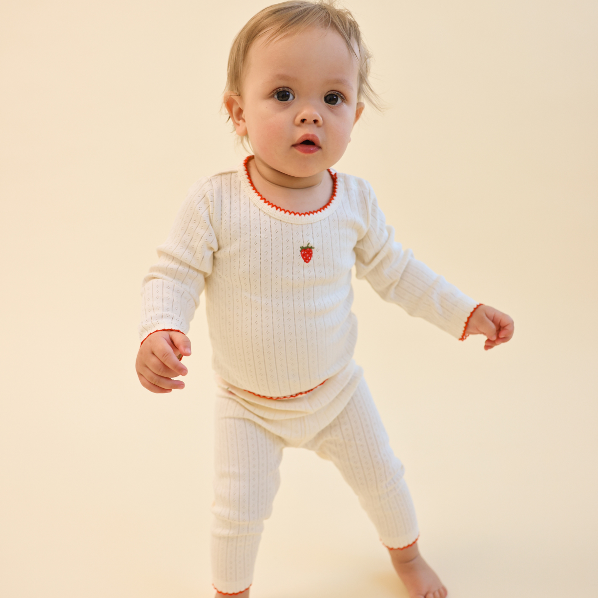 Pointelle legging Flora - Gentle Cream - 100% katoen - Flöss - lifestyle