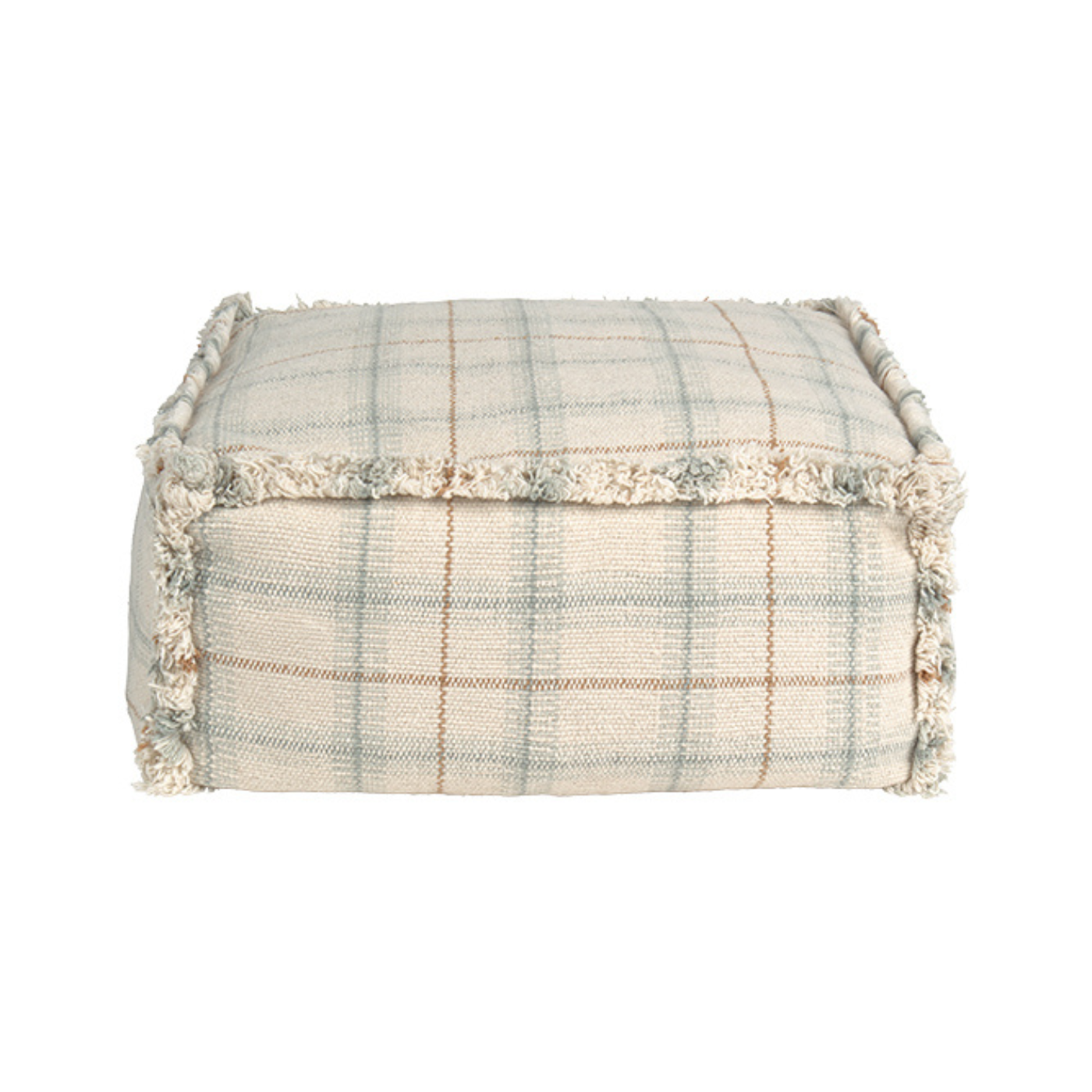Handloom Pouf - Blue Sage - 40 × 40 × 20 cm - Lorena Canals - productfoto