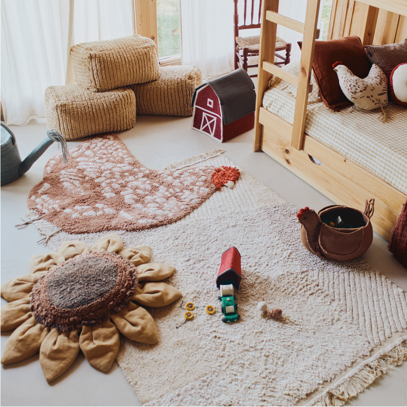 Washable Rug Chicken - Wasbaar vloerkleed kip - Katoen - Lorena Canals - productfoto - afbeelding 2