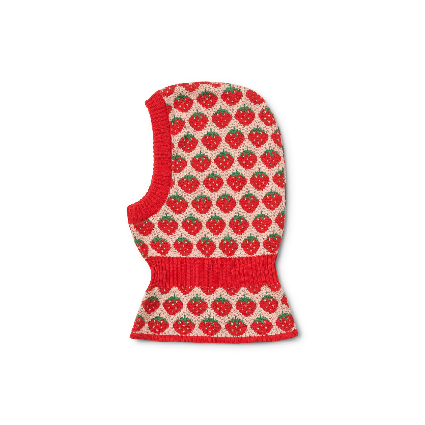 Gebreide balaclava Line - Blossom Pink Berry - 100% katoen - Flöss - lifestyle