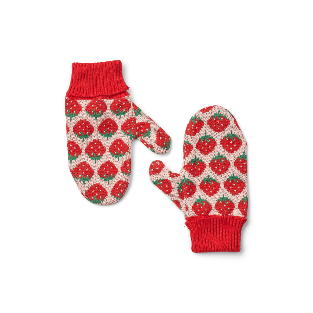 Gebreide wanten Line Mittens - Blossom Pink Berry - 100% katoen - Flöss - productfoto
