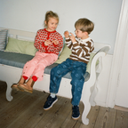 Gebreide polo sweater Elias - Coffee/Air Stripe - 100% katoen - Flöss - voorkant - afbeelding 4