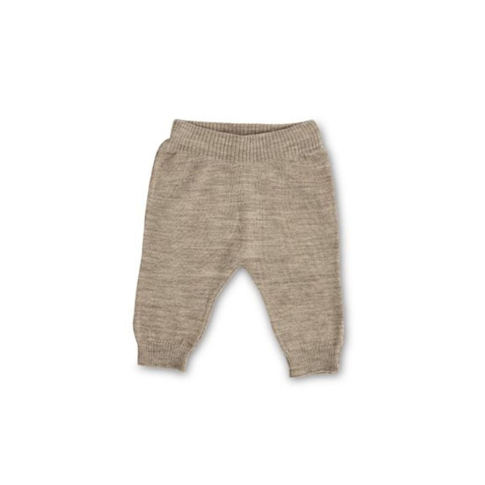 Gebreid broekje - Merino wol - Flat knit - Beige - Smallstuff - productfoto