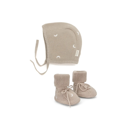 Knitted Hat and Booties Set - Gift Set - Organic Cotton - Moonboon