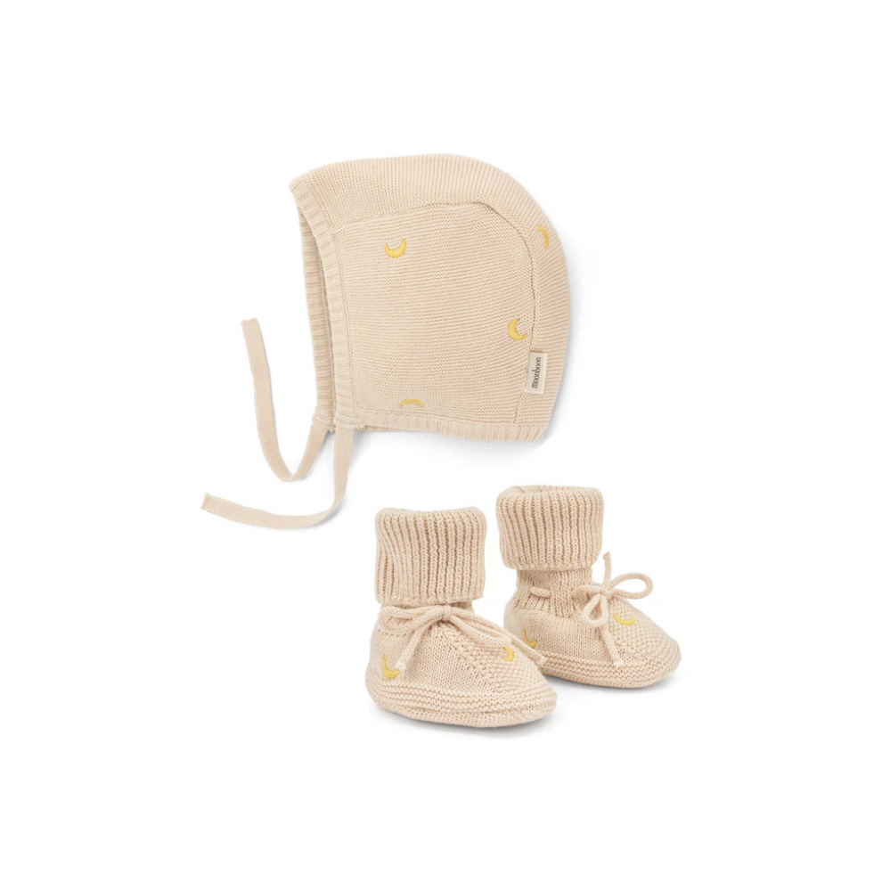 Knitted Hat and Booties Set - Gift Set - Organic Cotton - Moonboon