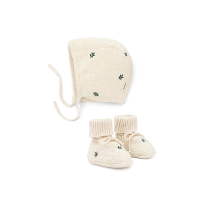 Knitted Hat and Booties Set - Gift Set - Organic Cotton - Moonboon