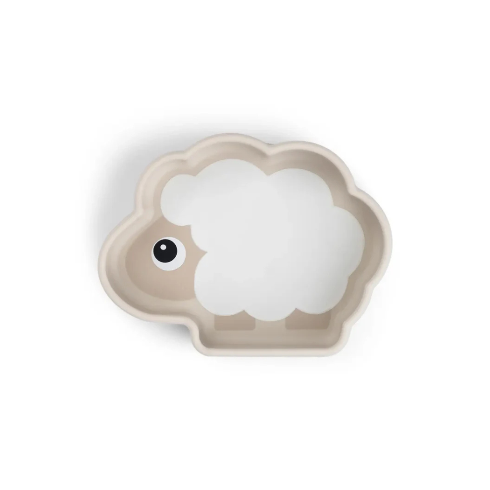 Zuignap bordje Schaap - Silicone Stick&Stay bowl - Sheepy - Sand - Done by Deer - productfoto - afbeelding 2
